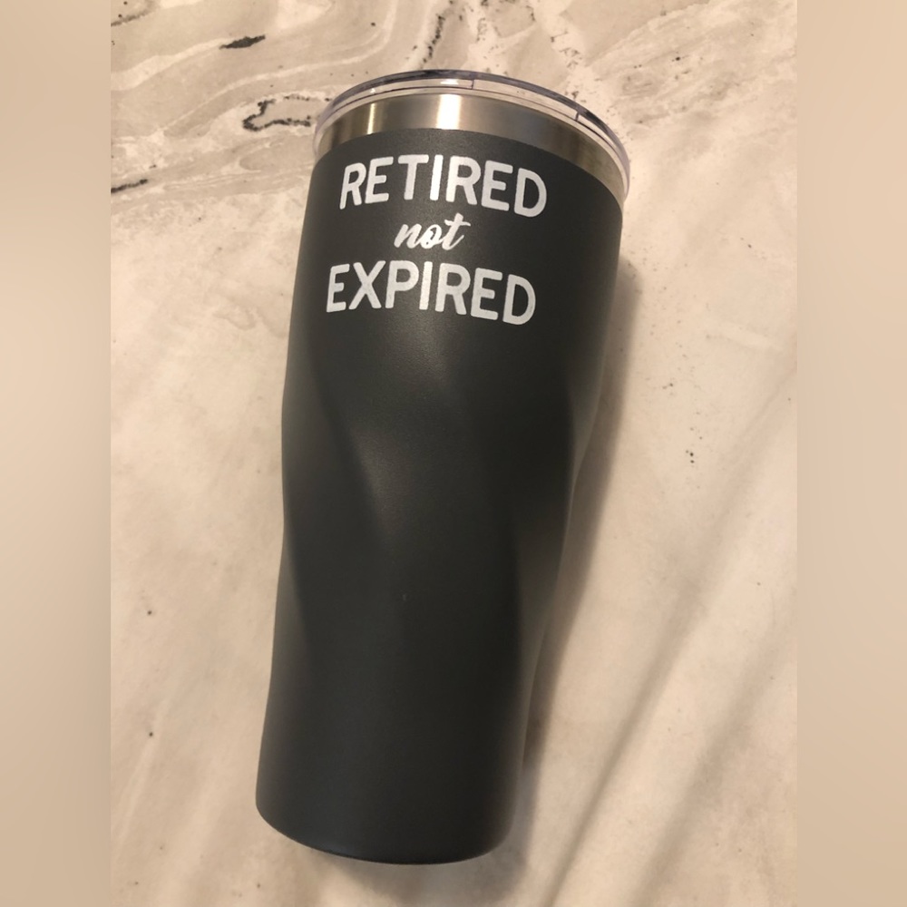 Retirement 24 ounce Travel Mug with lid